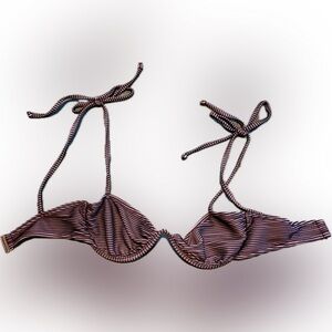 Mollusk Ava bikini top black/gray rib